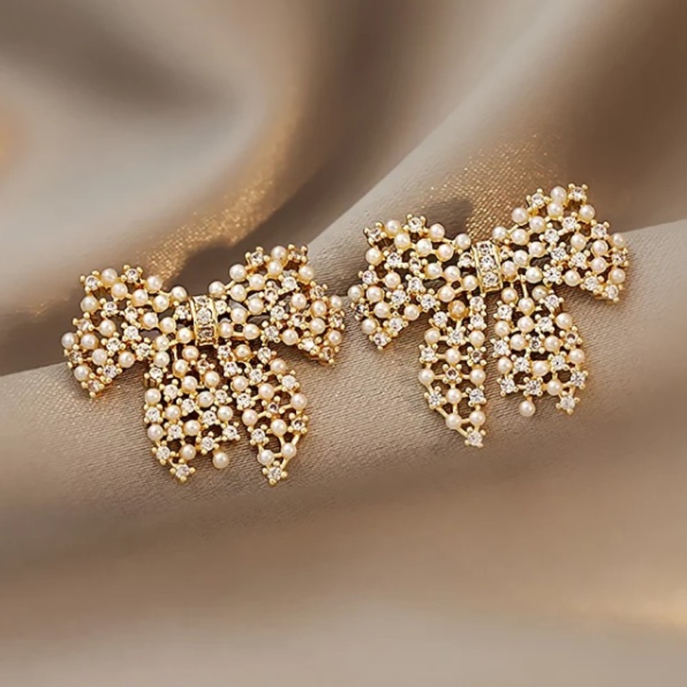 Bow Gold Plated Earrings